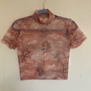 Cherub Womens Sheer Top Size MD/Large Renaissance Angel Coquette Cottagecore